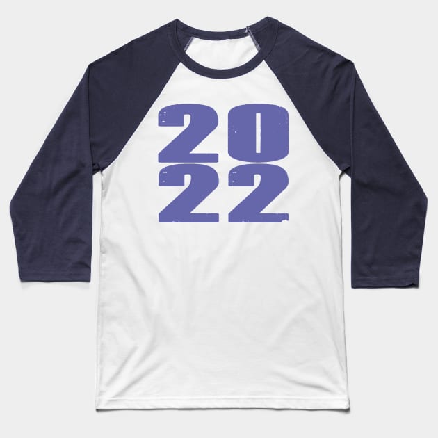 Color of the Year 2022 Very Peri Periwinkle Blue Typography Baseball T-Shirt by ellenhenryart